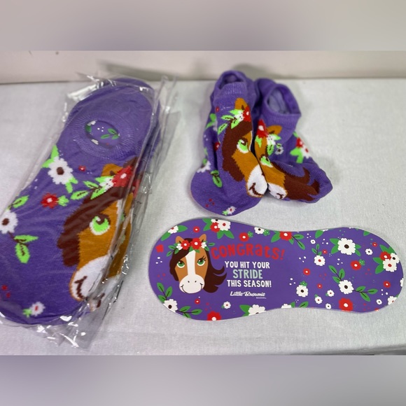 Little Brownie Baker Socks Girls Bulk Holiday Horse Pattern Lace Solid Socks 5Pk - Picture 1 of 4